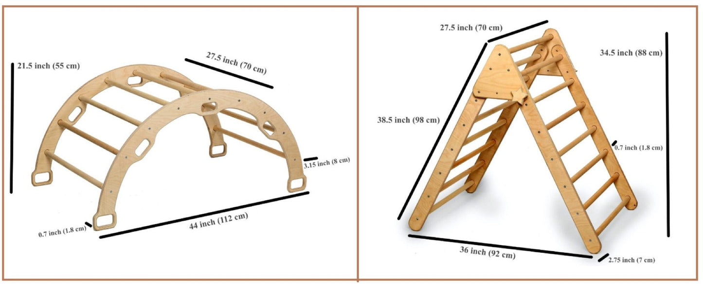 5 Pieces Climbing Set - Climbing Triangle / Arch Rocker, XL Pillow,