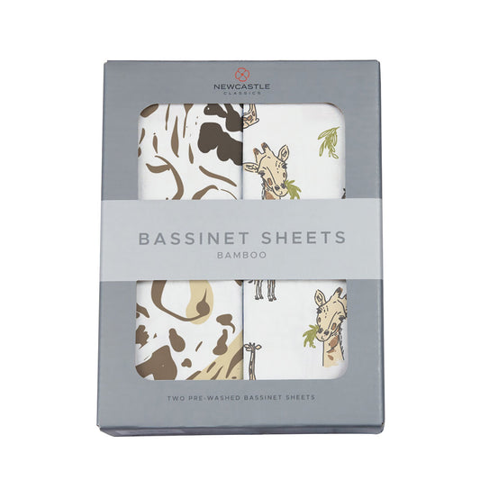 Animal Print and Hungry Giraffe Changing Pad Cover/Bamboo Bassinet